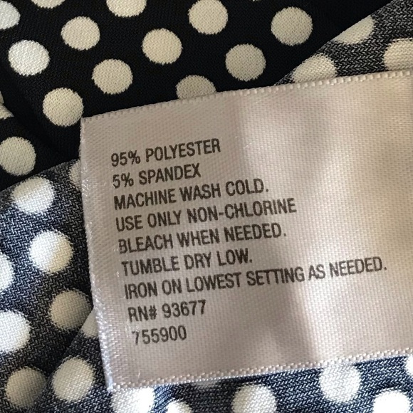 Worthington Black Polka Dot Short Sleeve Blouse - Picture 7 of 7